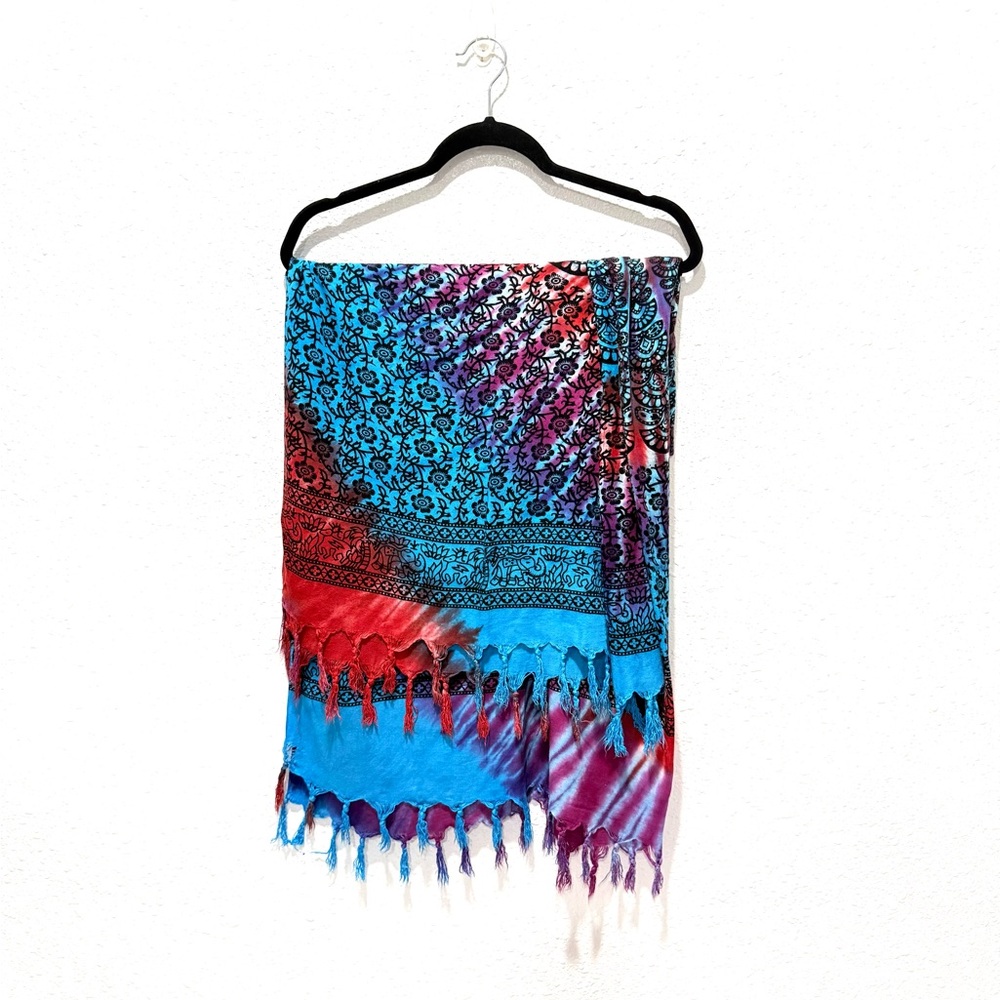 colorful rainbow paisley pattern pashmina scarf/shawl OS‎